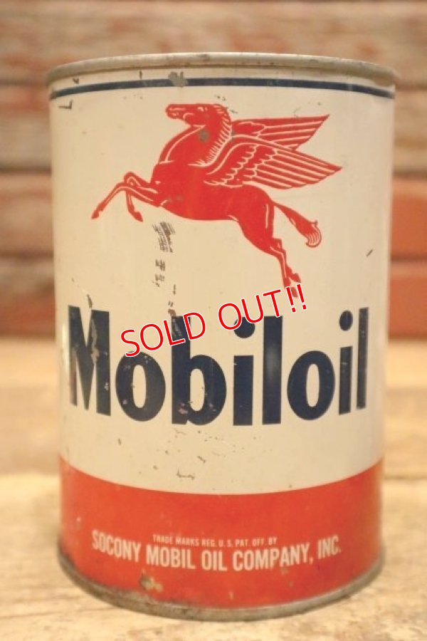 画像1: dp-240508-61 Mobiloil / 1950's One U.S. Quart Oil Can
