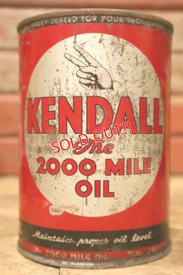 画像2: dp-240605-02 KENDALL The 2000 MILE OIL 1940's-1950's One U.S. Quart Can