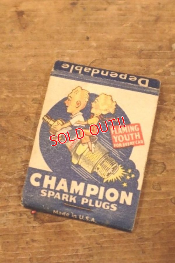 画像1: dp-240508-107 CHAMPION SPARK PLUGS 1940's Matchbook Cover