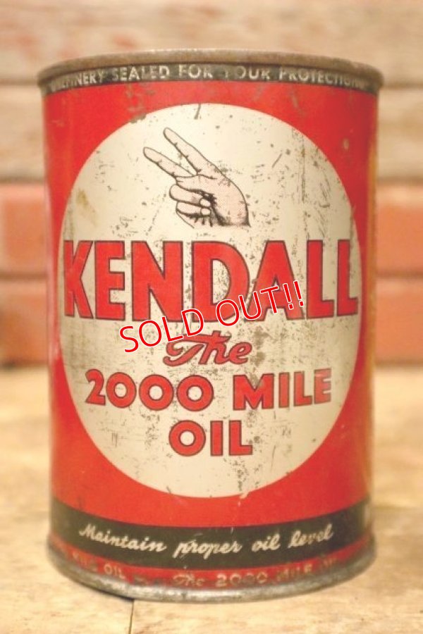 画像1: dp-240605-02 KENDALL The 2000 MILE OIL 1940's-1950's One U.S. Quart Can