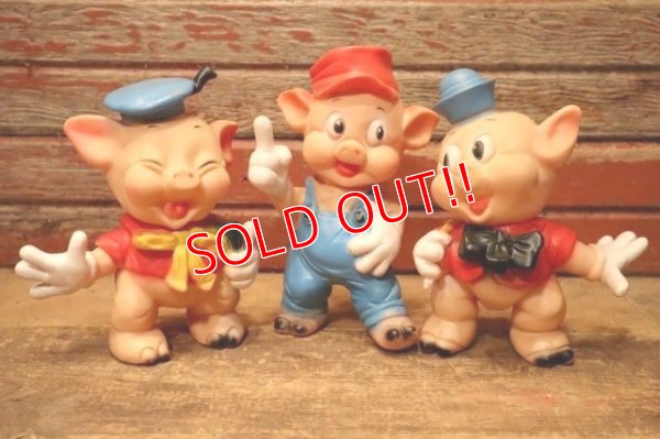 画像1: ct-240418-15 Three Little Pigs / 1960's Rubber Doll Set