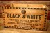 画像1: dp-240604-04 BLACK & WHITE SCOTCH WHISKY / Vintage Wood Box (1)