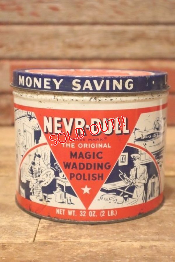 画像1: dp-240508-126 THE GEORGE BASCH CO. 1940's NEVR-DULL MAGIC WADDING POLISH CAN