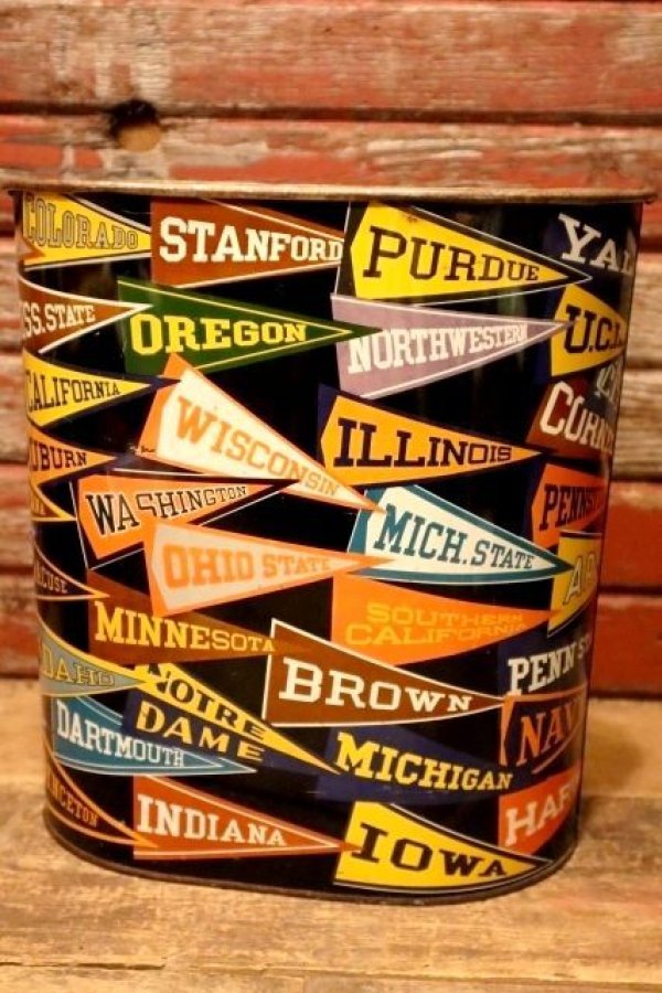 画像1: dp-240718-06 HARVELL 1950's-1960's College Pennant Trash Can