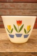 kt-230809-05 Fire-King / 1950's Ivory Tulip Grease Jar