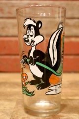 gs-240611-25 【難あり】Pepe Le Pew & Daffy Duck / PEPSI 1976 Collector Series Glass