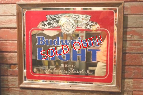 画像1: dp-240321-06 Budweiser LIGHT 1970's Pub Mirror