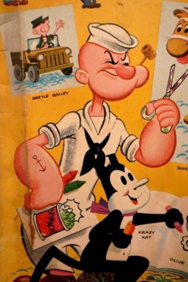 画像2: ct-220901-13 Popeye / 1964 STICK 'EM  ACTIVITY STICKER BOOK