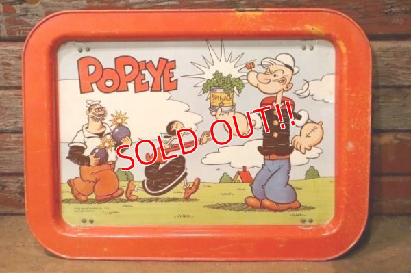 画像1: ct-220901-13 Popeye / 1976 Kid's Tin Table