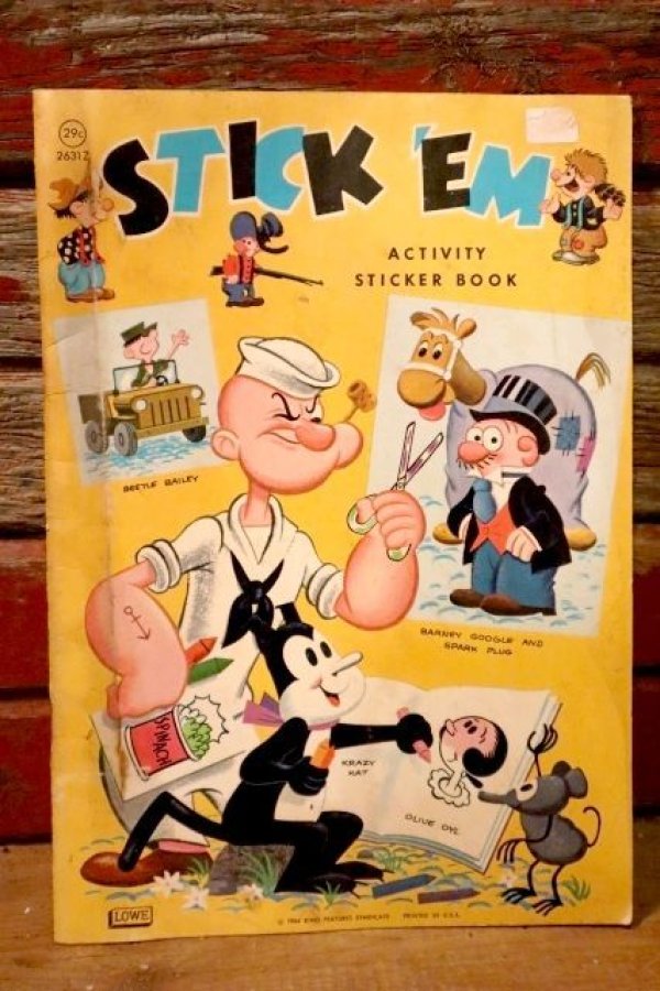 画像1: ct-220901-13 Popeye / 1964 STICK 'EM  ACTIVITY STICKER BOOK