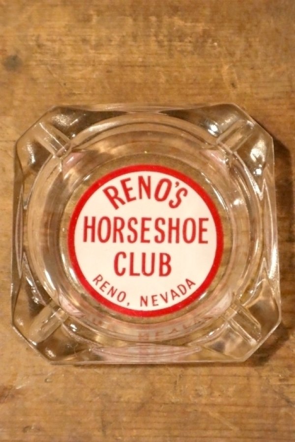 画像2: dp-240814-48 RENO'S HORSESHOE CLUB / Vintage Glass Ashtray