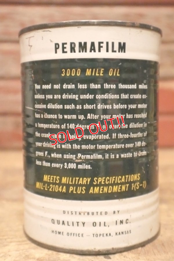 画像2: dp-240508-60 PERMAFILM MOTOR OIL One U.S. Quart Can