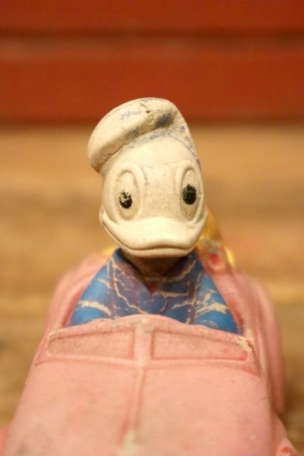 画像2: ct-240814-06 Donald Duck & Pluto / SUN RUBBER 1940's Toy Car