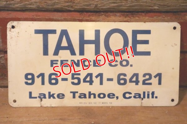 画像1: dp-240207-22 TAHOE FENCE CO. Metal Sign