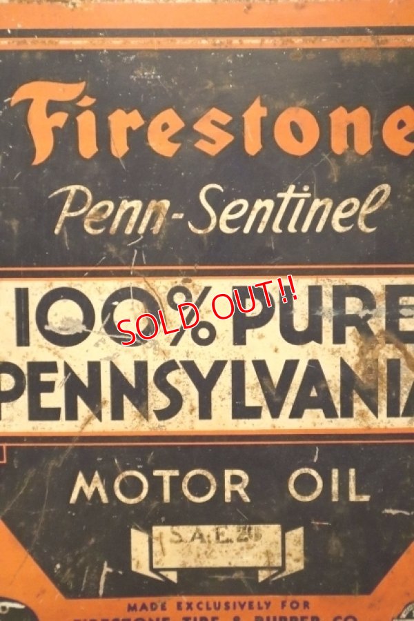 画像2: dp-240911-59 Firestone 1940's 100% PURE PENNSYLVANIA MOTOR OIL TWO U.S. GALLONS CAN