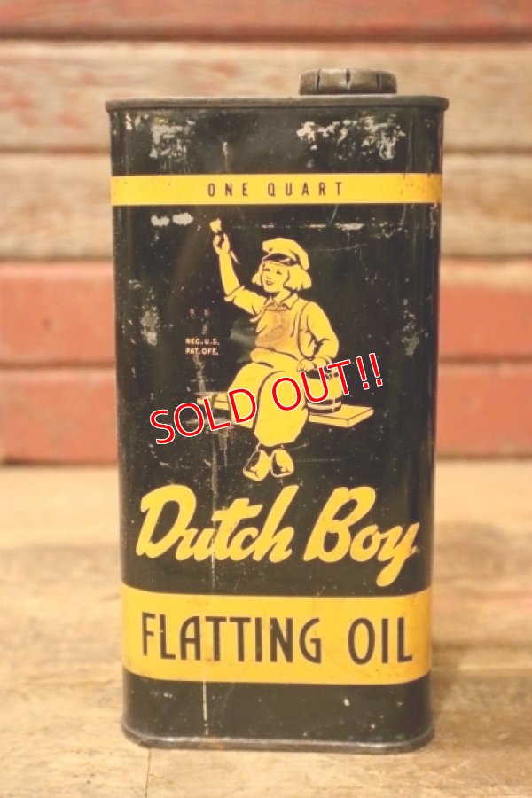 画像1: dp-240911-82 Dutch Boy / 1950's-1960's FLATTING OIL ONE QUART Can