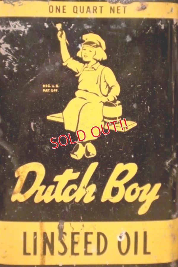 画像2: dp-240911-83 Dutch Boy / 1950's-1960's LINSEED OIL ONE QUART Can