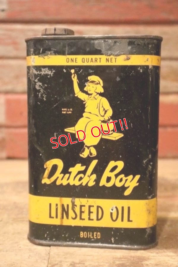 画像1: dp-240911-83 Dutch Boy / 1950's-1960's LINSEED OIL ONE QUART Can