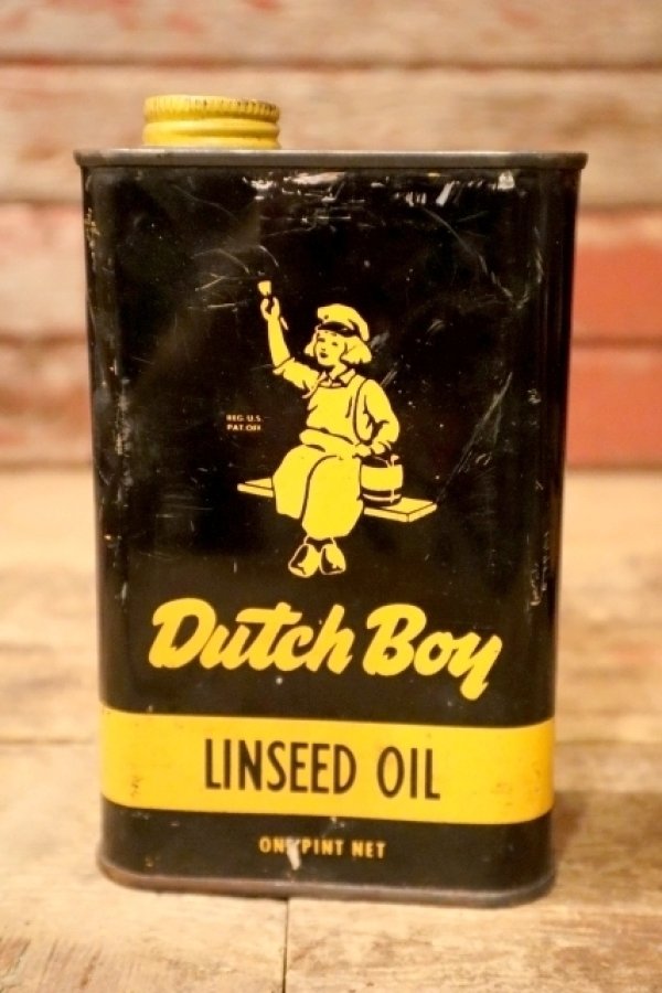 画像1: dp-240911-81 Dutch Boy / 1950's-1960's LINSEED OIL ONE PINT Can