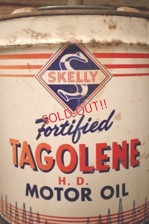 画像2: dp-240911-28 SKELLY / TAGOLENE MOTOR OIL 1970's 5 U.S. GALLONS CAN