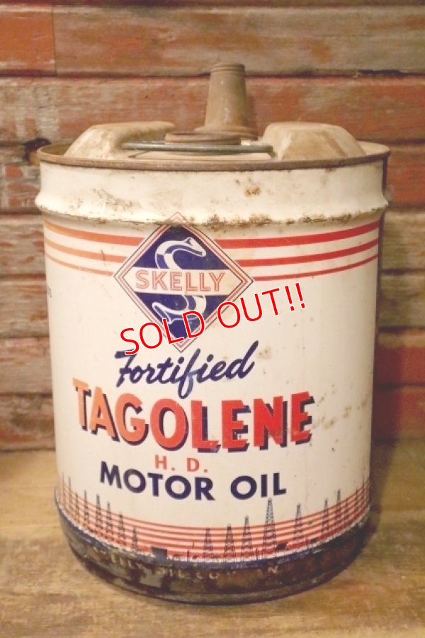 画像1: dp-240911-28 SKELLY / TAGOLENE MOTOR OIL 1970's 5 U.S. GALLONS CAN