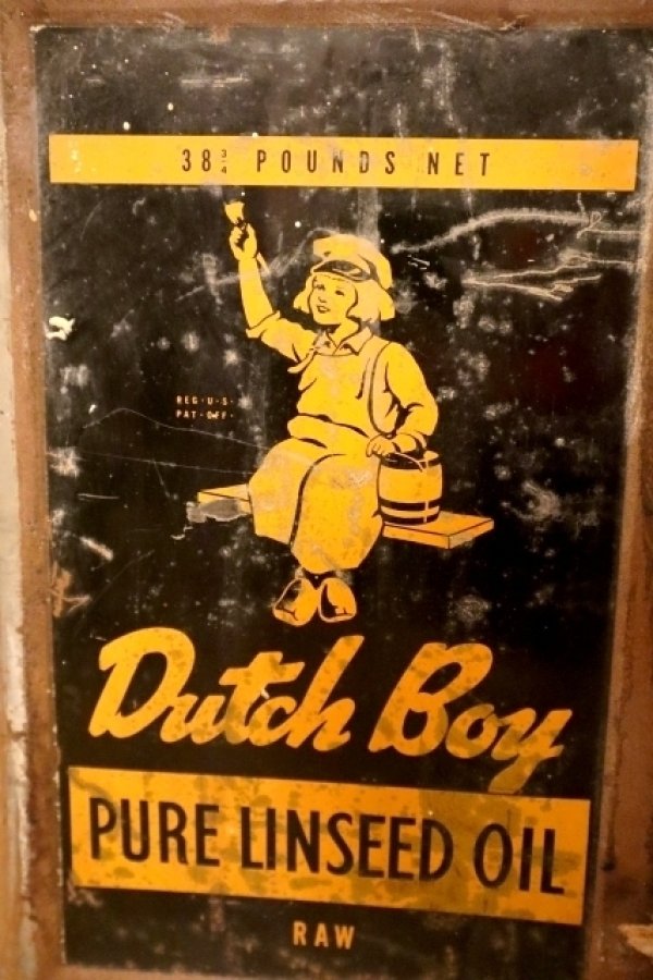 画像2: dp-240911-89 Dutch Boy / 1960's PURE LINSEED OIL 38 POUNDS CAN