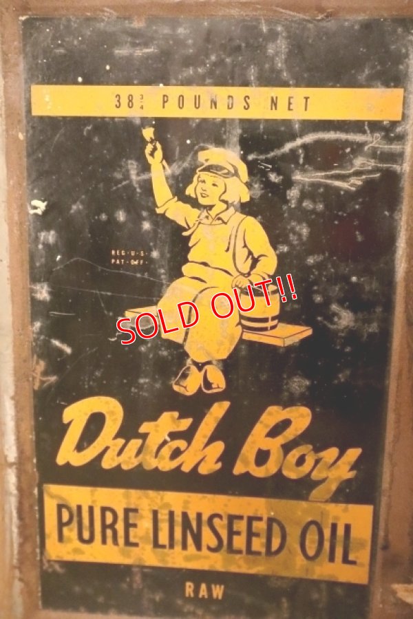 画像2: dp-240911-89 Dutch Boy / 1960's PURE LINSEED OIL 38 POUNDS CAN