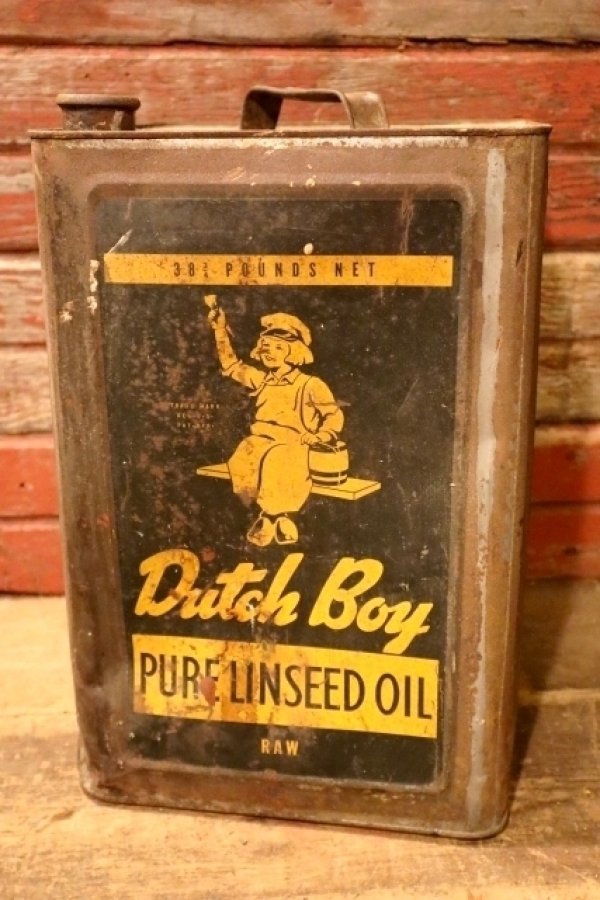 画像1: dp-240911-55 Dutch Boy / 1960's PURE LINSEED OIL 38 POUNDS CAN