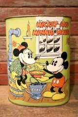 ct-240911-02 Mickey Mouse & Minnie Mouse / CHEINCO 1970's Tin Trash Box