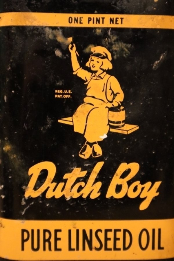 画像2: dp-241027-14 Dutch Boy Paint 1950's-1960's PURE LINSEED OIL ONE PINT Can