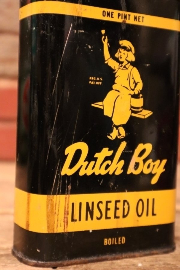 画像2: dp-241027-13 Dutch Boy Paint 1950's-1960's LINSEED OIL ONE PINT Can