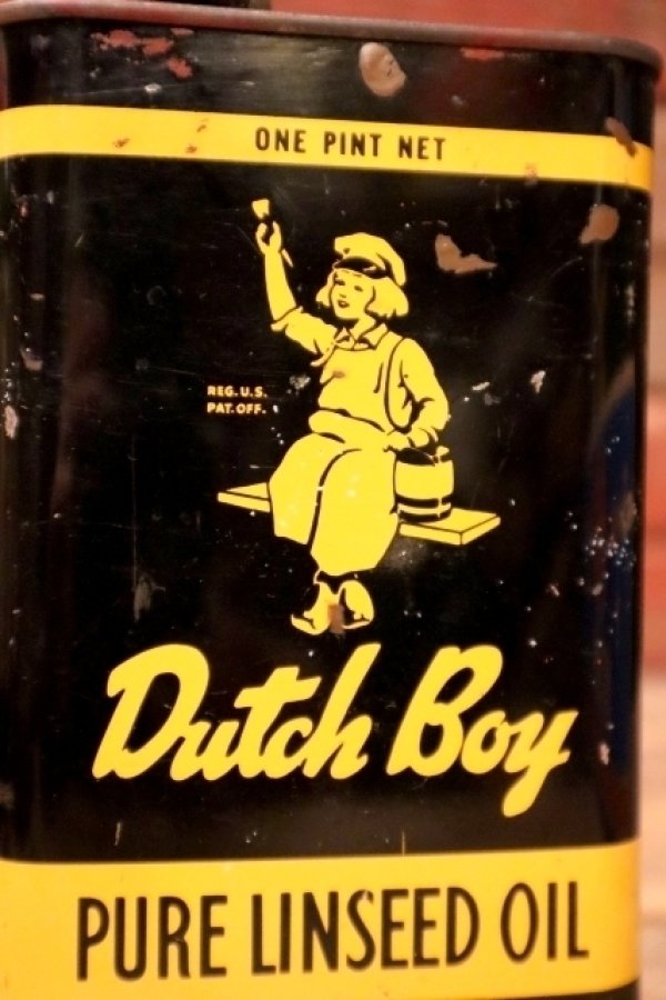 画像2: dp-241106-19 Dutch Boy Paint 1950's-1960's PURE LINSEED OIL ONE PINT Can