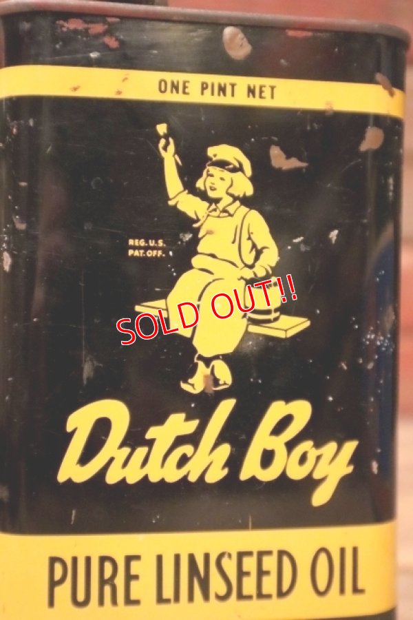 画像2: dp-241106-19 Dutch Boy Paint 1950's-1960's PURE LINSEED OIL ONE PINT Can