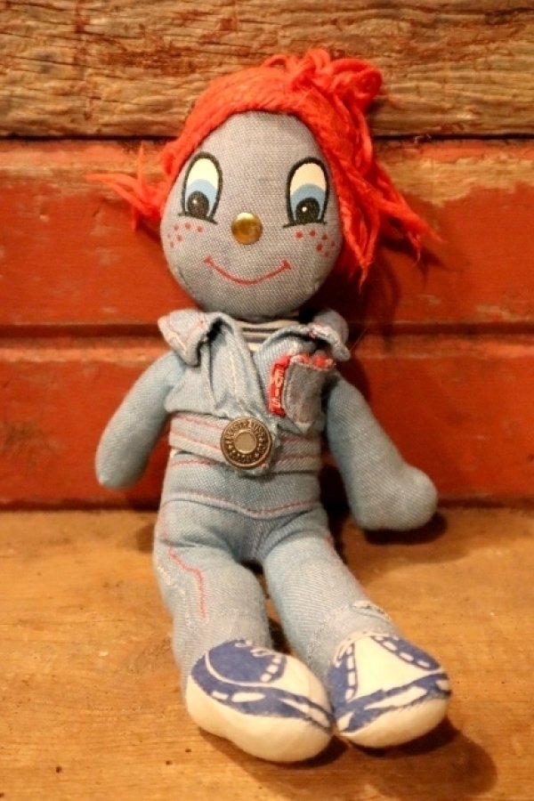 画像1: ct-241008-82 LEVI'S / Knickerbocker 1970's Denim Rag Doll Boy