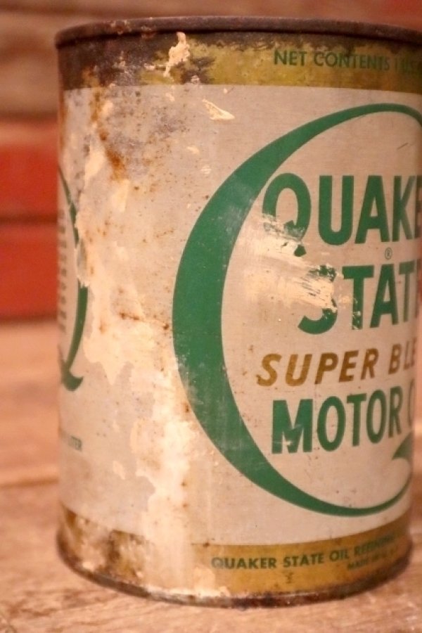 画像2: dp-240207-18 QUAKER STATE / 1970's SUPER BLEND MOTOR OIL One U.S. Quart Can