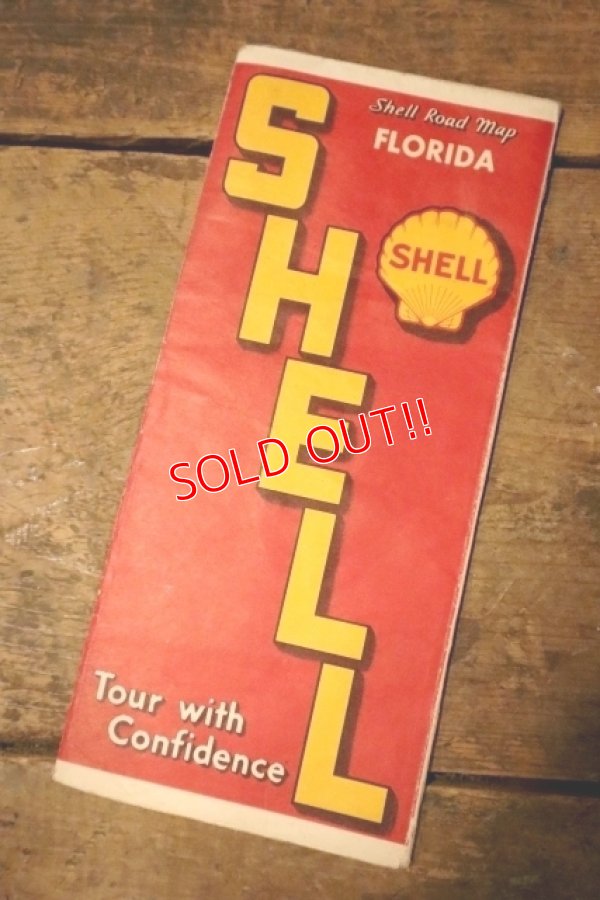 画像1: dp-240605-06 SHELL 1930's-1940's Road Map "FLORIDA"