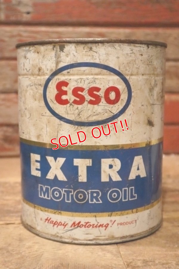 画像1: dp-241225-05 HUMBLE OIL & REFINING COMPANY / Esso EXTRA MOTOR OIL 1960's 4 U.S. Quarts Can