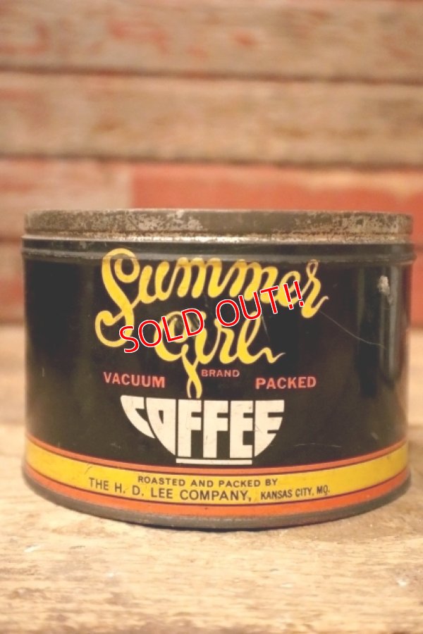 画像1: dp-241225-02 H. D. LEE COMPANY / Summer Girl Brand Coffee 1940's Tin Can