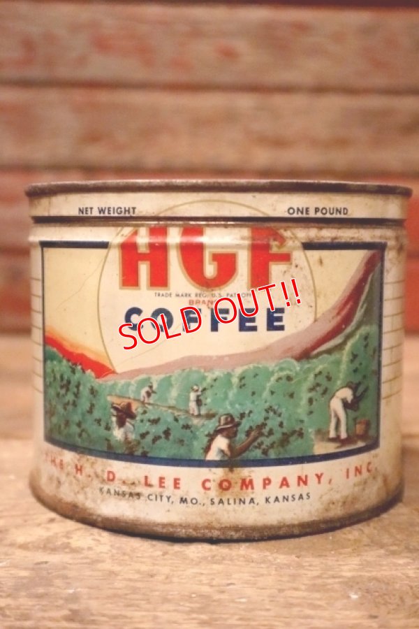 画像1: dp-241225-03 H. D. LEE COMPANY / HGF Brand Coffee 1940's Tin Can