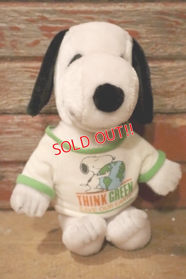 画像1: ct-241230-05 Snoopy / Applause 1990's Plush Doll "THINK GREEN SAVE OUR EARTH"