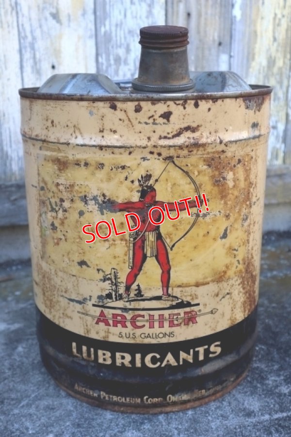 画像1: dp-241230-09 ARCHER PETROLEUM CORP / 1940's-1950's LUBRICANTS 5 U.S. GALLONS CAN