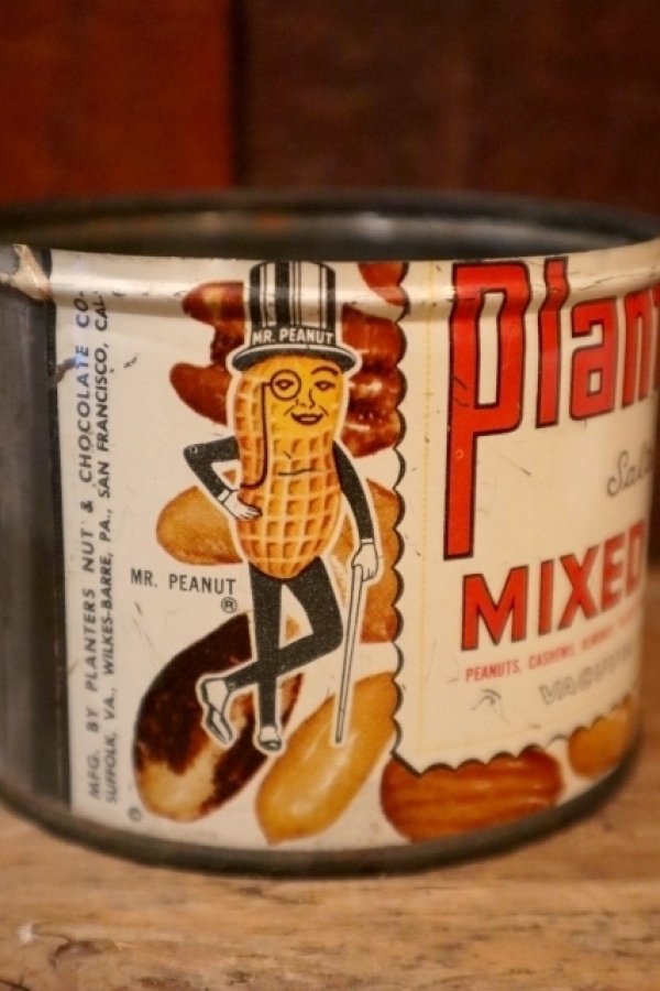 画像2: ct-250205-78 PLANTERS / MR.PEANUT 1950's Salted MIXED NUTS TIN CAN