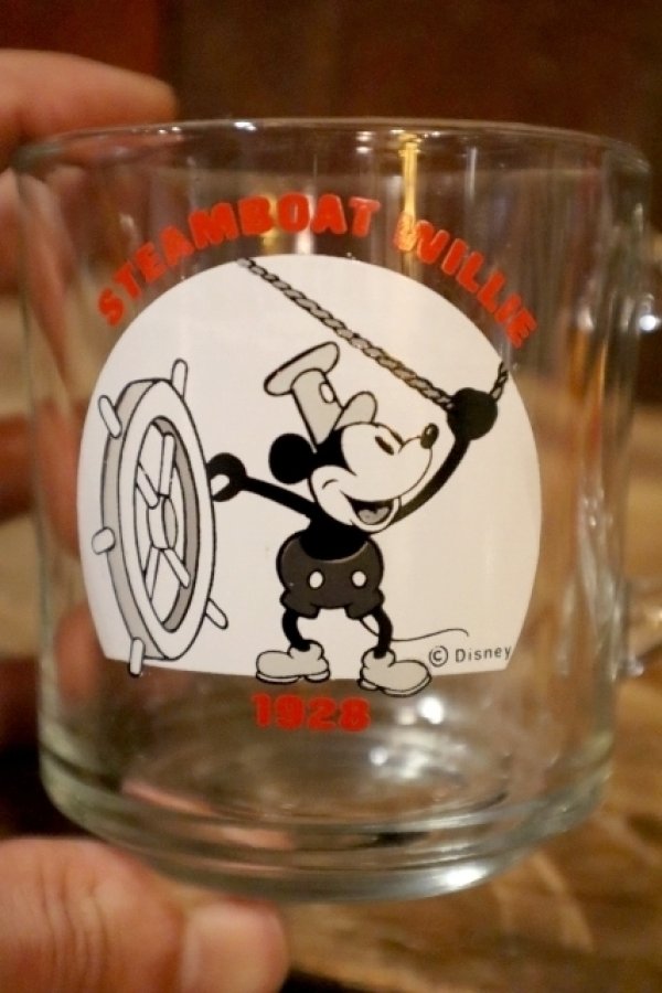 画像2: ct-250205-11 Mickey Mouse / Anchor Hocking 1970's Mug "STEAMBOAT WILLIE"