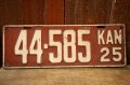 dp-250205-21 License Plate 1925 KANSAS "44-585"