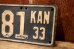 画像4: dp-250205-21 License Plate 1933 KANSAS "28-1381"