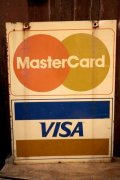 dp-250205-36 VISA Master Card 1980's W-sided Metal Sign