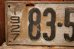 画像2: dp-250205-21 License Plate 1927 KANSAS "83-505" (2)