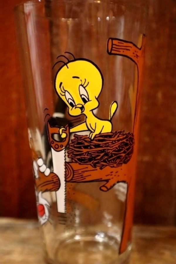 画像2: gs-250205-12 Sylvester & Tweety / PEPSI 1976 Collector Series Glass (プリントロスあり)