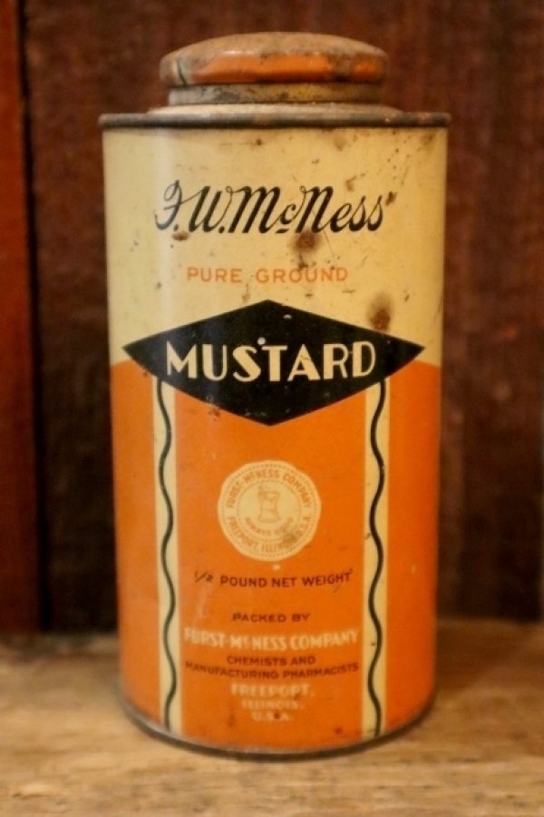 画像1: ct-250205-78 Furst-McNess 1940's MUSTARD SPRICE CAN