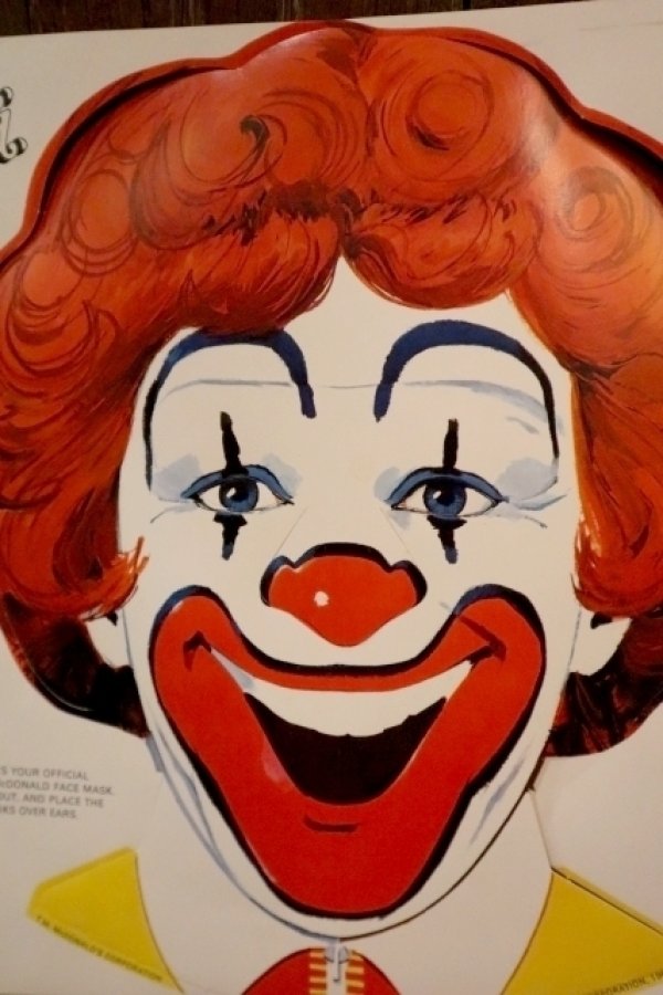 画像2: ct-250205-05 McDonald's 1968 Ronald McDonald "Un-Used" Paper Face Mask